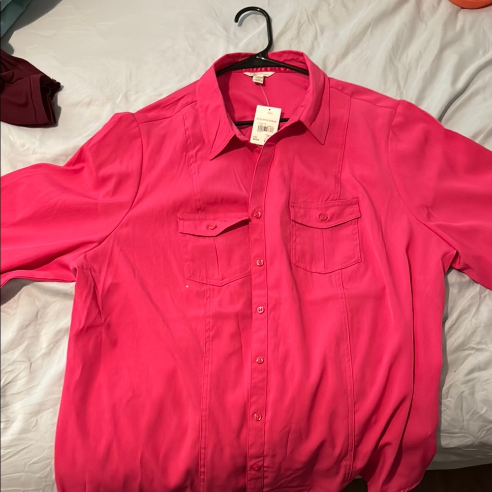 Cato Vibrant Pink Blouse with Pockets